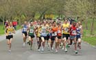 Soon after the start of the Northern 12 Stage Road Relay, Sefton Park, Liverpool.